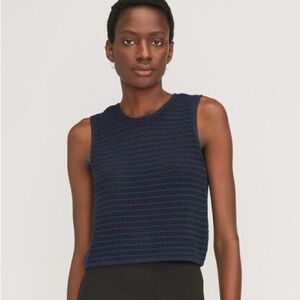 Everlane Crochet Cami Navy